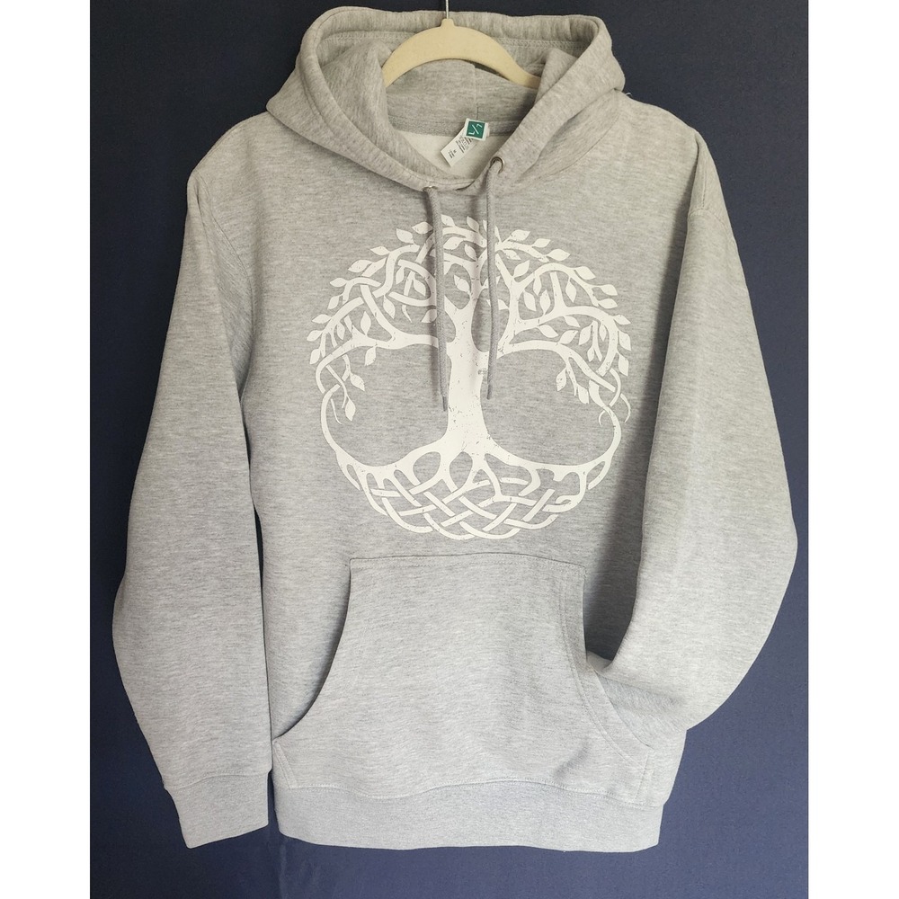 Lane Seven Mens Mythology Hoodie Gray Tree of Life‎ Celtic Graphic Nordic Size M